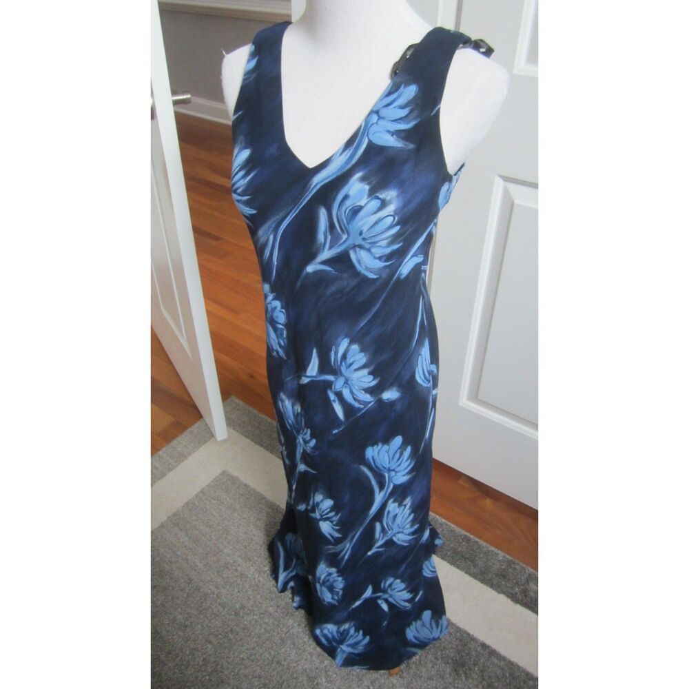 STUNNNG DONNA RICCO SUMMER SLEEVELESS MAXI V NECK LINED FLORAL DRESS  2P